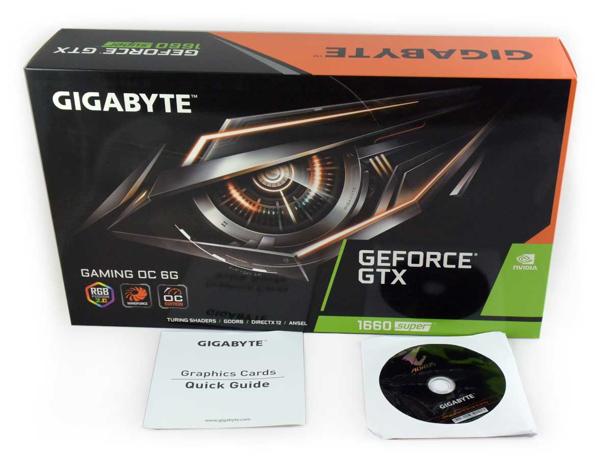 Gigabyte GTX 1660 SUPER Gaming OC; balení