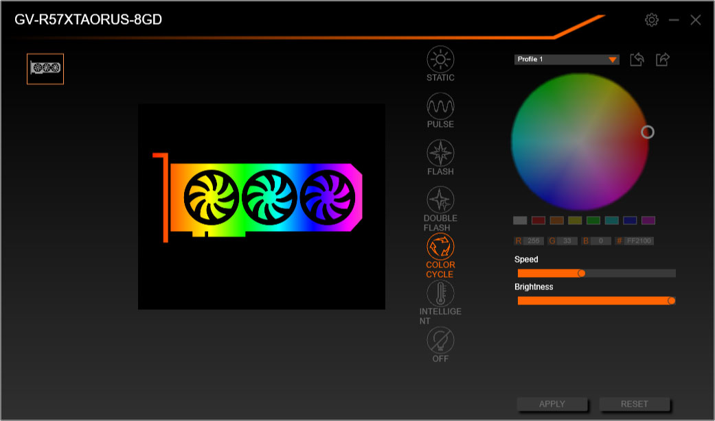 Aorus Graphics Engine; RGB Fusion