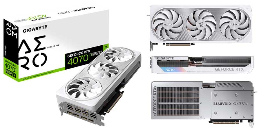 1. místo; Gigabyte GeForce RTX 4070 Ti SUPER AERO OC 16G