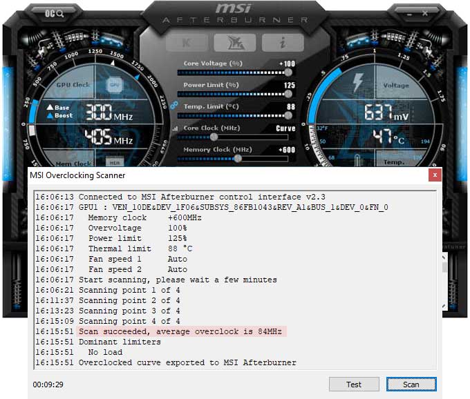 Afterburner настройка 2060 super