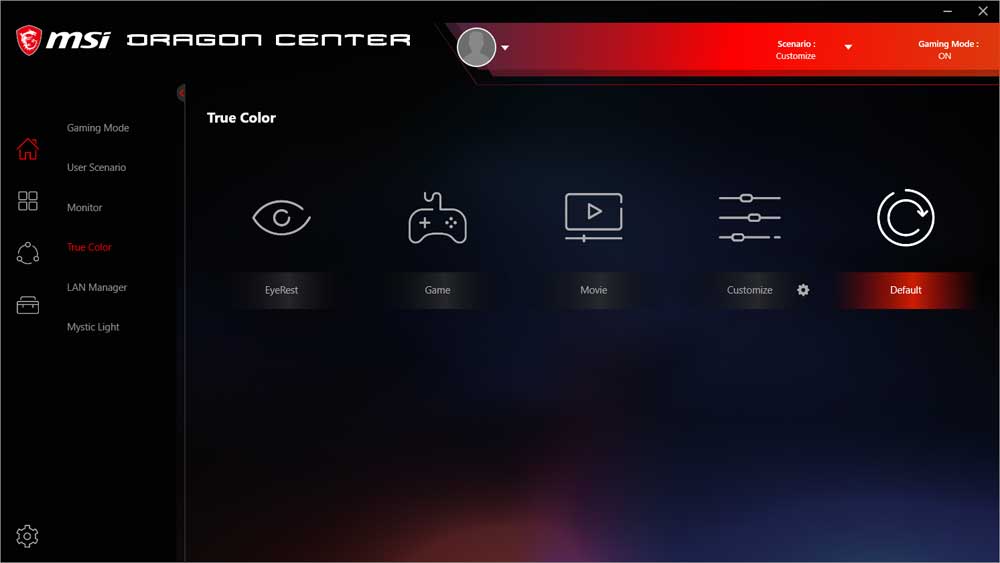 msi dragon center best settings for gaming