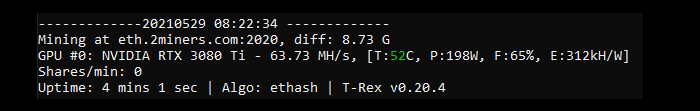 NVIDIA RTX 3080 Ti Founders Edition Etereum hashrate