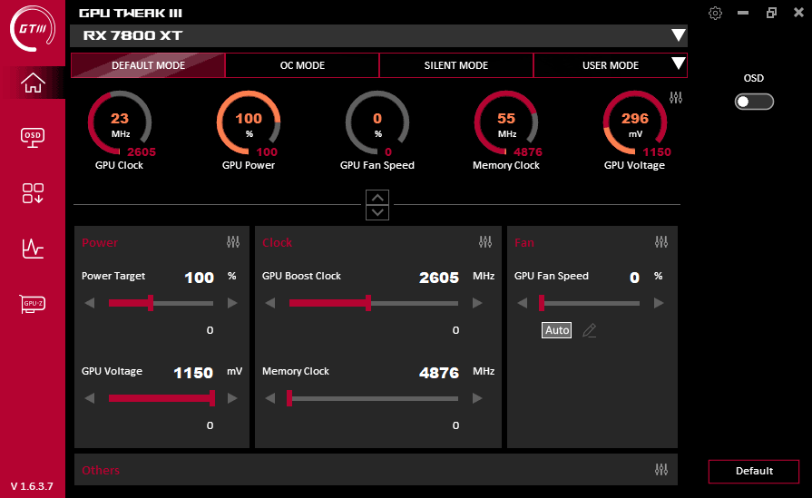 GPU Tweak III; Default mode