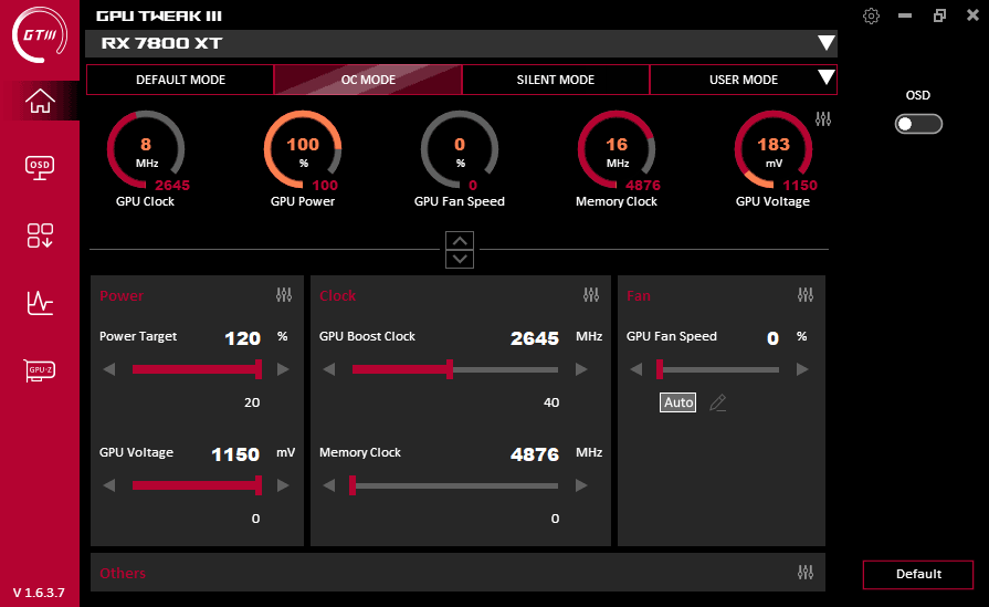 GPU Tweak III; OC mode