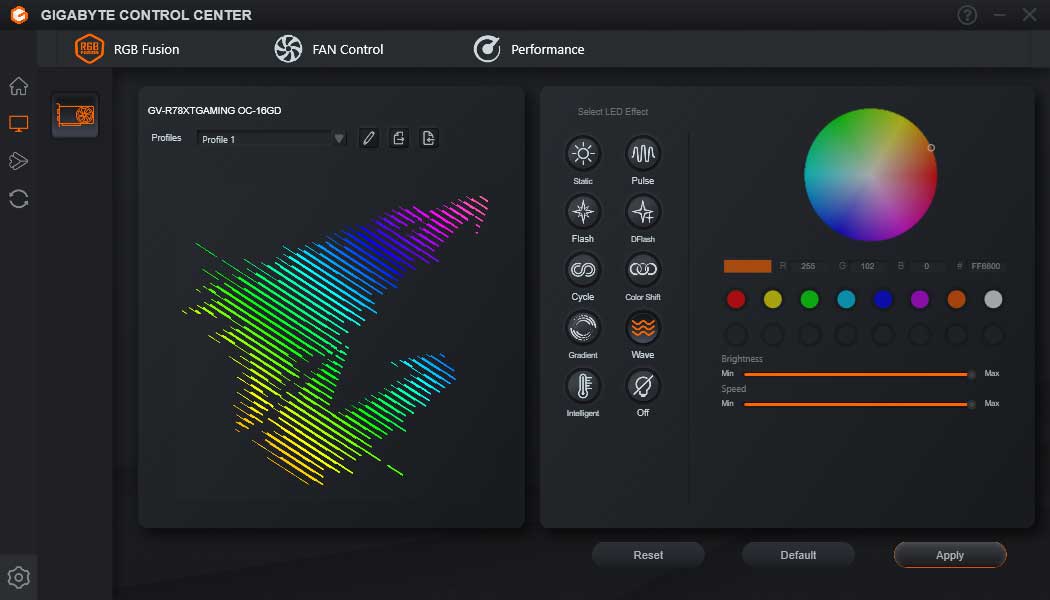 Gigabyte Control Center; RGB Fusion