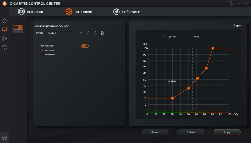 Gigabyte Control Center; Fan Control