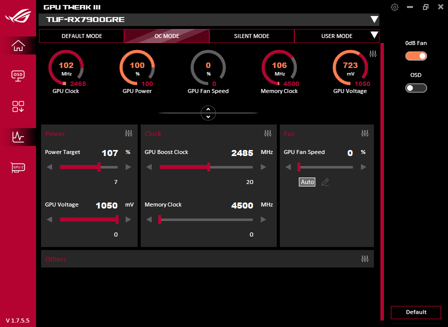 GPU Tweak III; OC mode