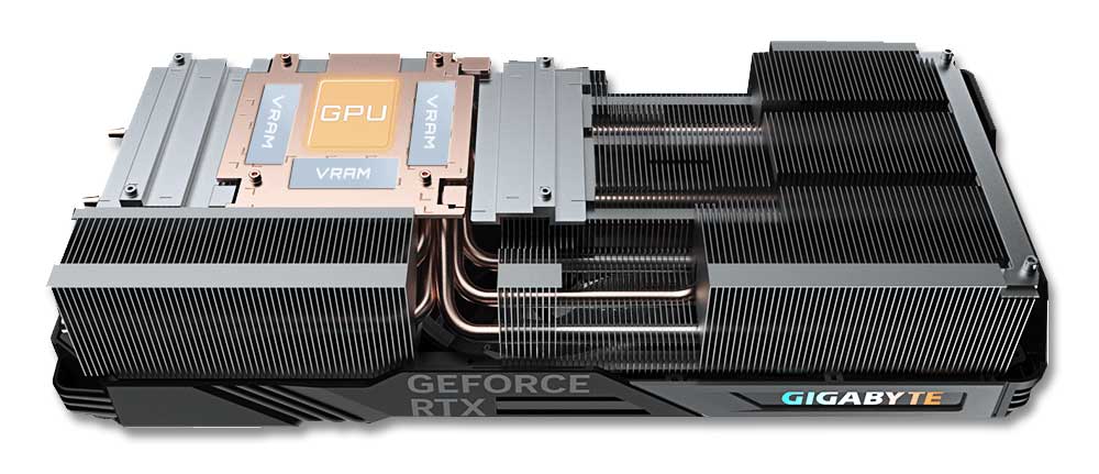 Gigabyte RTX 4080 SUPER GAMING OC 16G; chladič