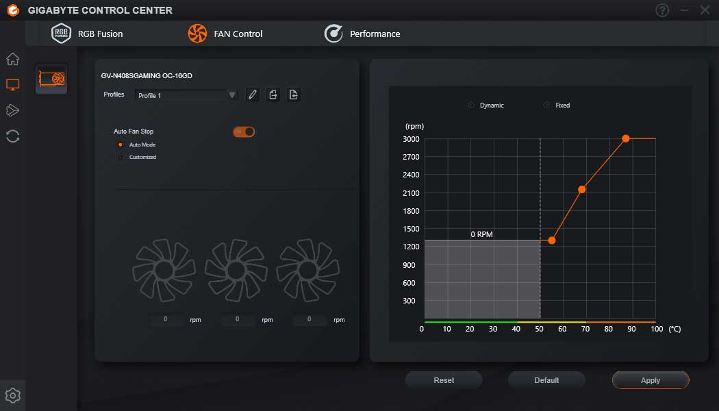 Gigabyte Control Center; Fan Control