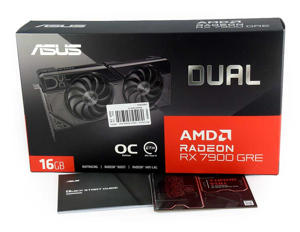 Asus DUAL RX 7900 GRE O16G; balení