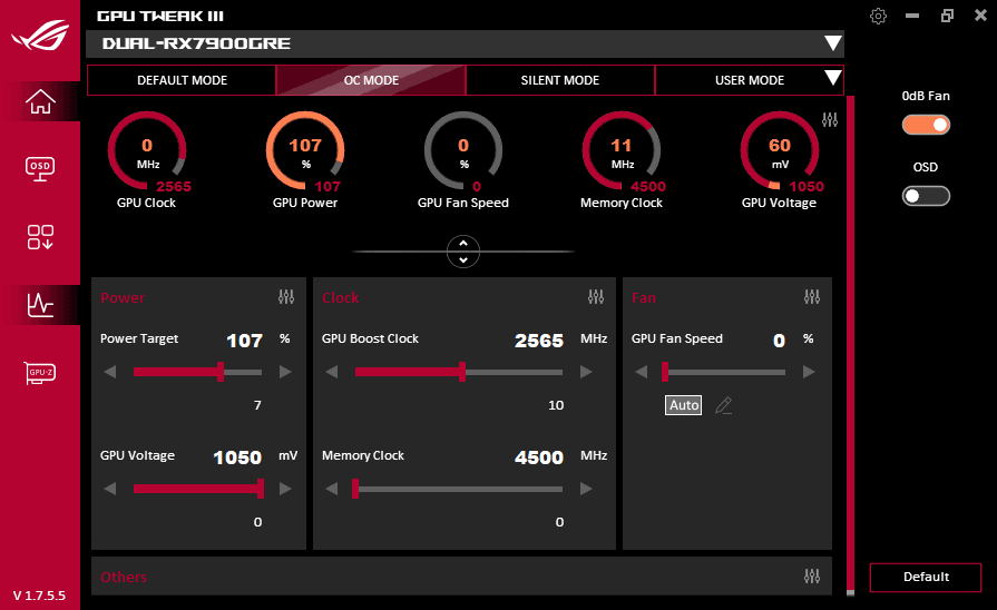 GPU Tweak III; OC mode