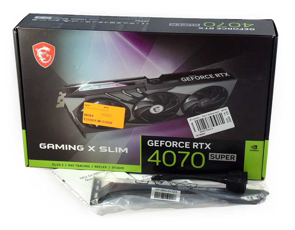 MSI RTX 4070 SUPER 12G GAMING X SLIM; balení