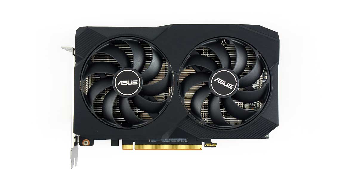 Asus DUAL RX 7600 O8G V2; čelní strana