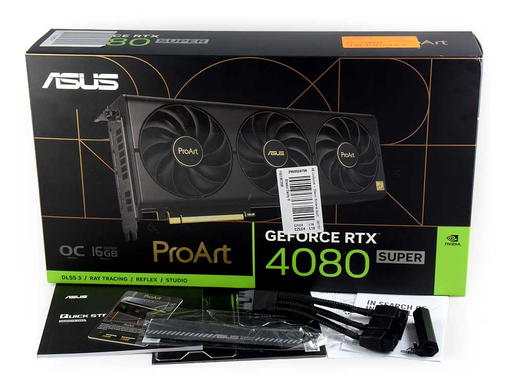 Asus ProArt RTX 4080 SUPER O16G; balení