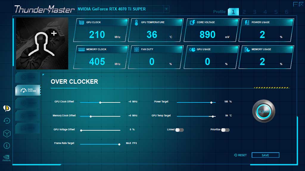 PALiT RTX 4070 Ti SUPER GameRock OmniBlack 16G; ThunderMaster - OVERCLOCKER