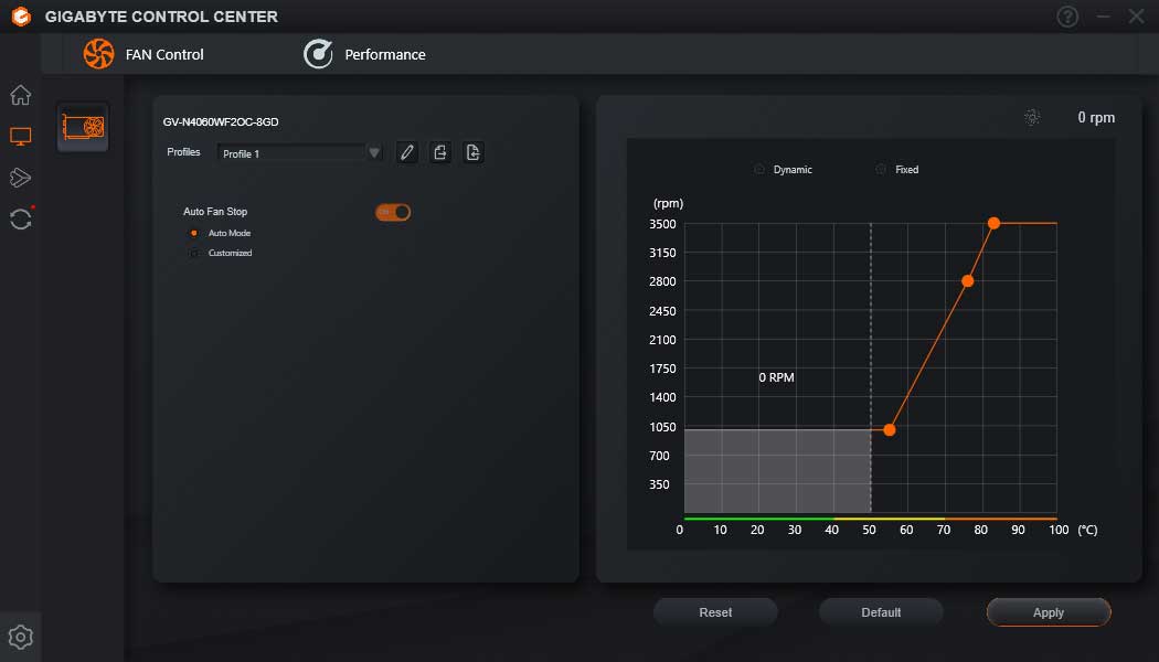 Gigabyte Control Center; Fan Control