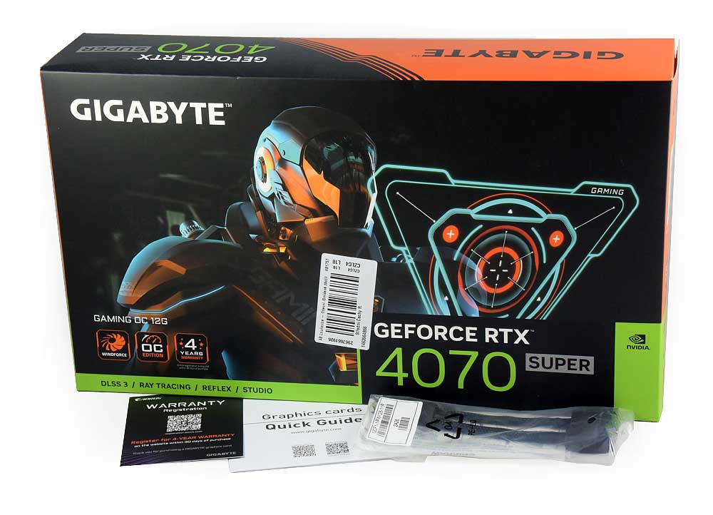 Gigabyte RTX 4070 SUPER GAMING OC 12G; balení