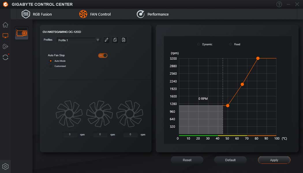 Gigabyte Control Center; Fan Control