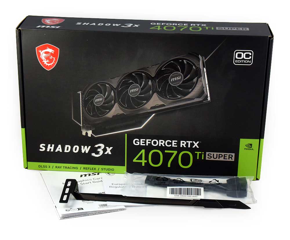 MSI RTX 4070 Ti SUPER 16G SHADOW 3X OC; balení