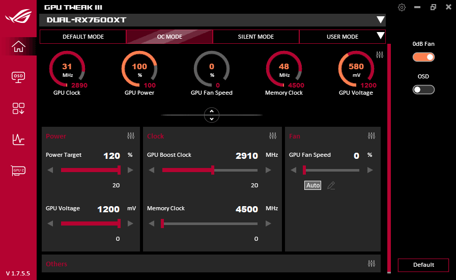 GPU Tweak III; OC mode