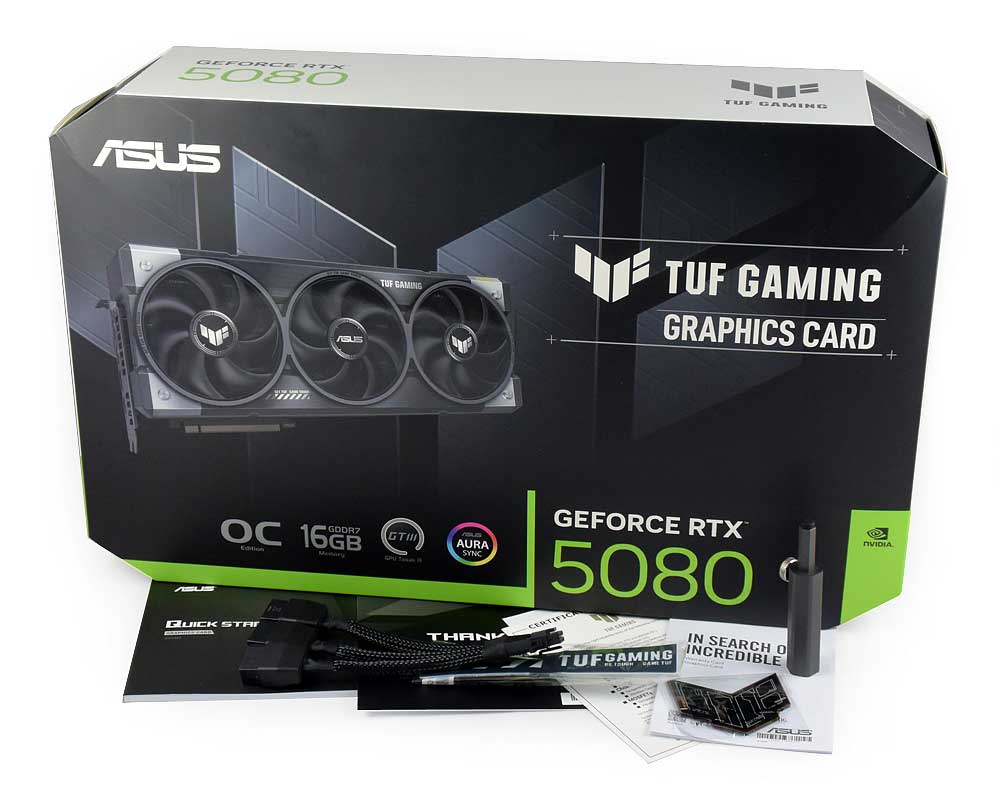 Asus TUF RTX 5080 O16G Gaming; balení